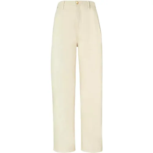 Creme Weite Hosen , Damen, Größe: W25 - TORY BURCH - Modalova