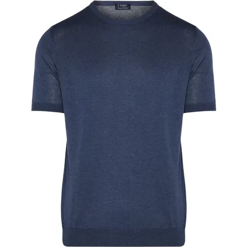 Silk T-shirt , male, Sizes: 3XL, L, XL, 4XL - Barba - Modalova