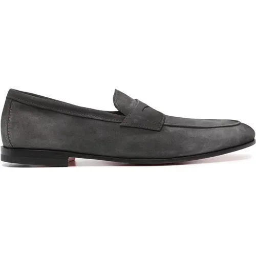 Leather Suede Loafers , male, Sizes: 9 UK - Santoni - Modalova