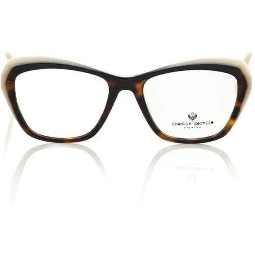 Cat Eye Brille Schildpatt Creme , unisex, Größe: ONE Size - Frankie Morello - Modalova