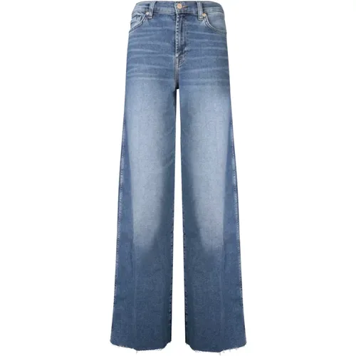 Moderne Flared Jeans mit Fransensaum,Hochwertige Denim-Jeans mit Eleganten Details - 7 For All Mankind - Modalova