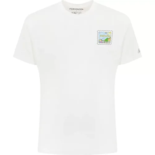 Portofino Heart Print Baumwoll T-shirt , Herren, Größe: S - MC2 Saint Barth - Modalova