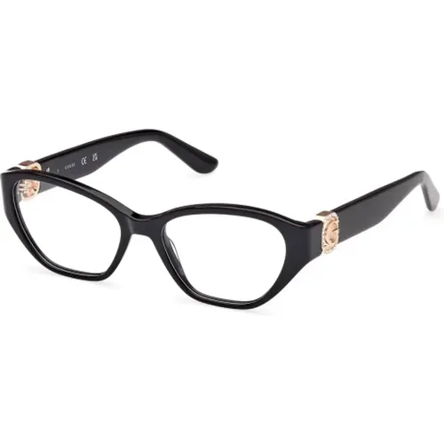 Cat-Eye Brille mit ikonischem Logo und Strassdetails - Guess - Modalova
