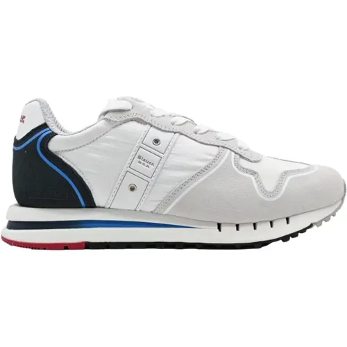 Stilvolle Weiße Rote Marineblau Sneakers , Herren, Größe: 42 EU - Blauer - Modalova