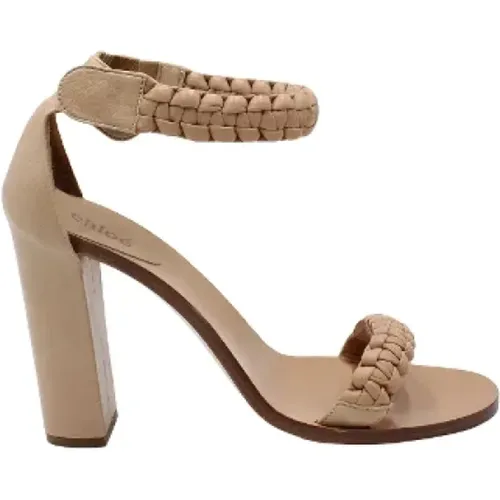 Pre-owned Leather sandals , female, Sizes: 4 1/2 UK - Chloé Pre-owned - Modalova
