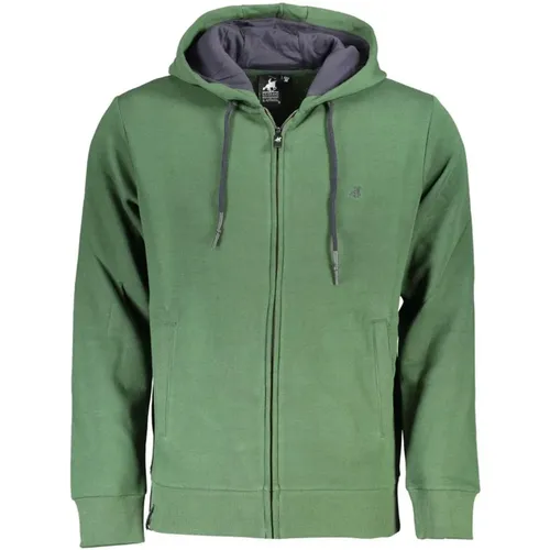 Grüner Bestickter Kapuzen-Zip-Sweater , Herren, Größe: 2XL - U.S. Polo Assn. - Modalova