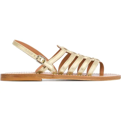 Goldene Sandalen mit Lederriemen , Damen, Größe: 39 EU - K.jacques - Modalova