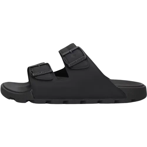 Schwarze Schnallen Ledersandalen - Woolrich - Modalova