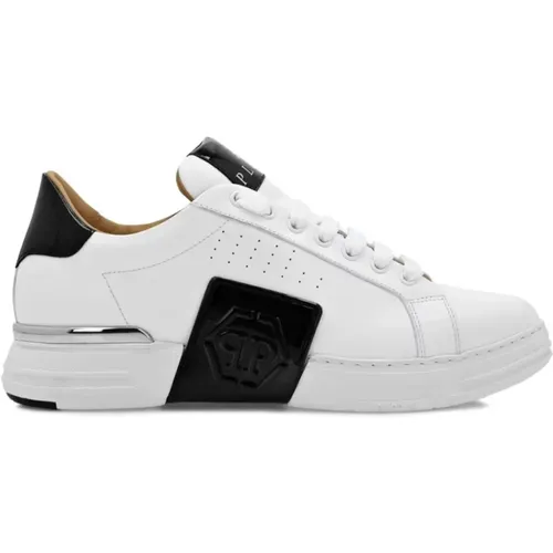 Weiße Flache Schuhe Phantom Kicks , Herren, Größe: 41 EU - Philipp Plein - Modalova