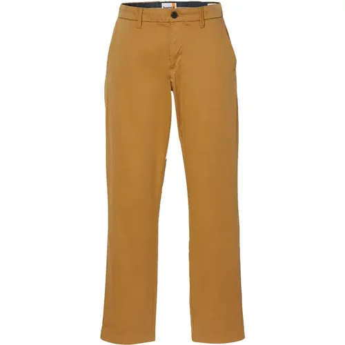 Gelbe Stretch-Twill-Chinohose , Herren, Größe: W35 - Timberland - Modalova