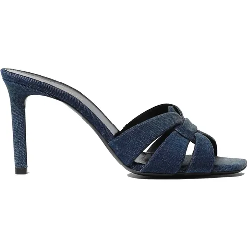 Slip-On Shoes with 3.5 Inch Heel , female, Sizes: 5 UK - Saint Laurent - Modalova