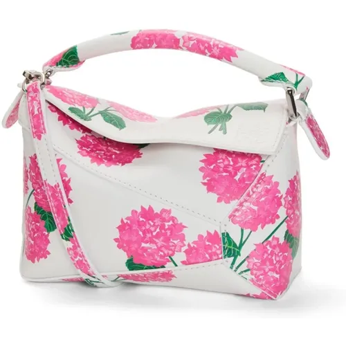 Mini Puzzle Flowers Leather Bag , female, Sizes: ONE SIZE - Loewe - Modalova