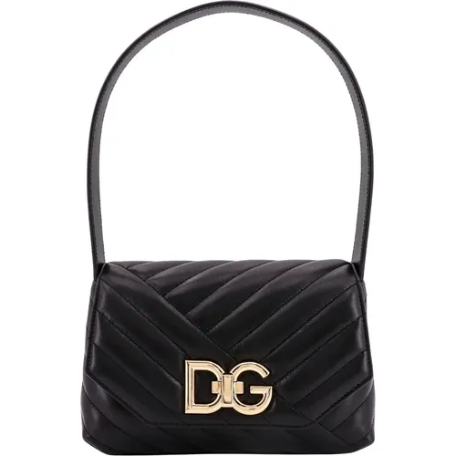 Leather Shoulder Bag with Flap Closure , female, Sizes: ONE SIZE - Dolce & Gabbana - Modalova
