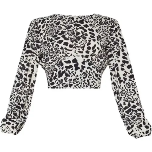 Leopard Print Crop Top mit offenem Rücken , Damen, Größe: M - Liu Jo - Modalova