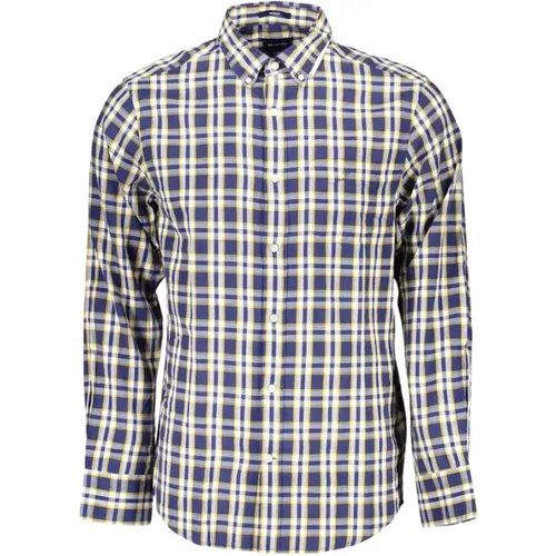 Blue Cotton Long Sleeve Shirt , male, Sizes: S - Gant - Modalova