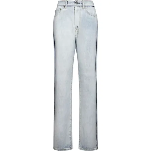 Verwaschene Denim Jeans mit Seitenstreifen , Damen, Größe: W26 - Maison Margiela - Modalova