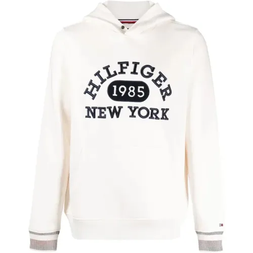 Collegiate Weiße Hoodie Pullover , Herren, Größe: L - Tommy Hilfiger - Modalova