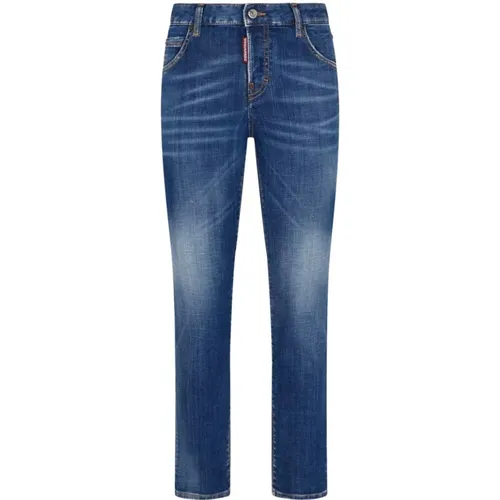 Stretch-Cotton Denim Jeans with Whiskering Effect , female, Sizes: S, 2XS - Dsquared2 - Modalova