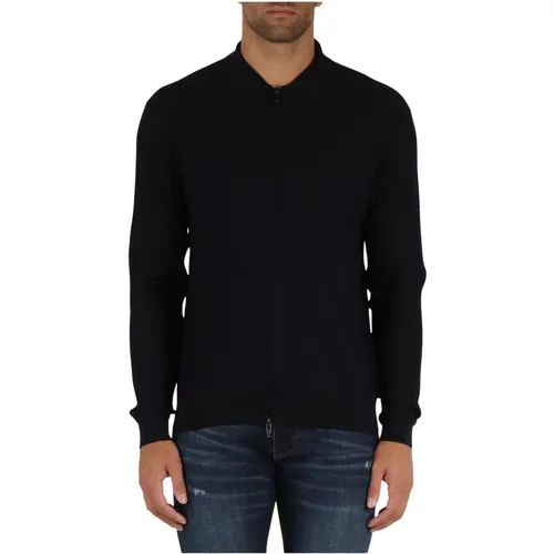 Classic Wool Cardigan Travel Essential , male, Sizes: 3XL, L, 2XL, M, XL - Emporio Armani - Modalova