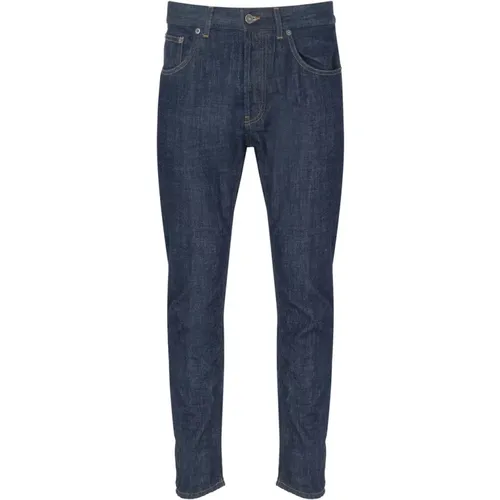 Blaue Denim Karotten Slim Fit Jeans , Herren, Größe: W35 - Dondup - Modalova