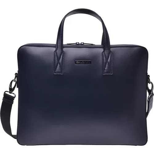 Professional bag in dark leather , male, Sizes: ONE SIZE - Baldinini - Modalova