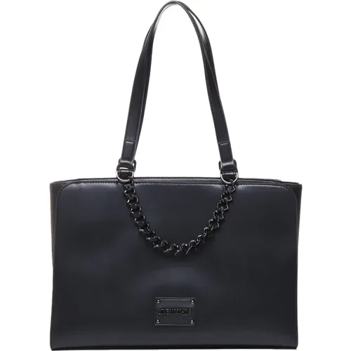 Chain-Decorated Bag with Zipper Closure , female, Sizes: ONE SIZE - Love Moschino - Modalova