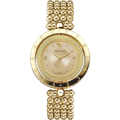 EON Gold Edelstahl Uhr , Damen, Größe: ONE Size - Versace - Modalova