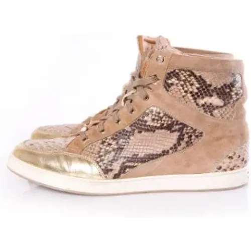 Pre-owned Leather sneakers , female, Sizes: 7 UK - Jimmy Choo Pre-owned - Modalova