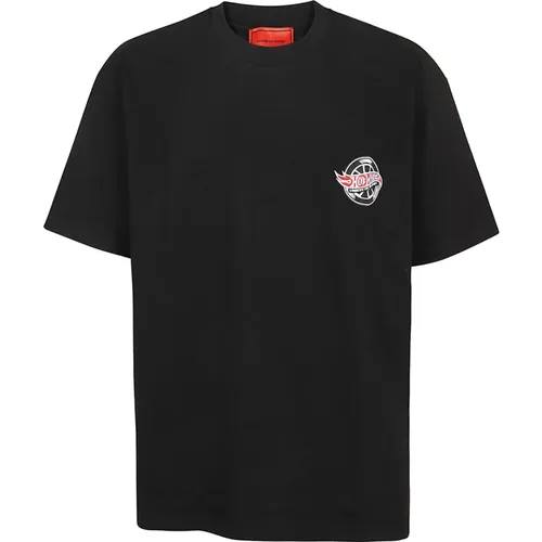 Schwarzes T-Shirt mit rotem Auto-Print , Herren, Größe: XL - Vision OF Super - Modalova