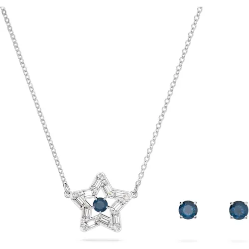 Damen Set Halskette und Ohrstecker Stella Set blau, Rhodinier 5646762 - Swarovski - Modalova