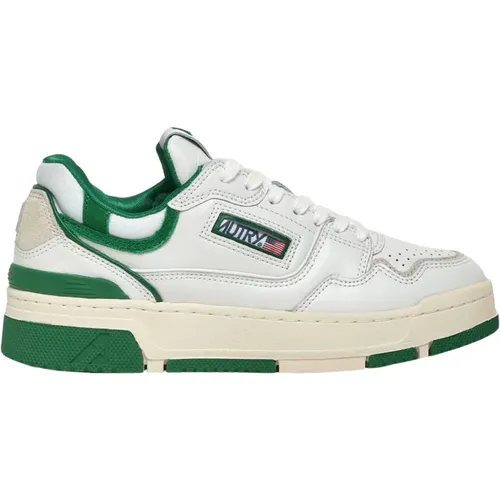 Weiße Grüne Leder Basketball Sneakers , Herren, Größe: 41 EU - Autry - Modalova