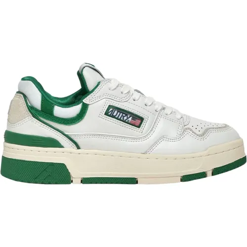 Weiße Grüne Leder Basketball Sneakers - Autry - Modalova