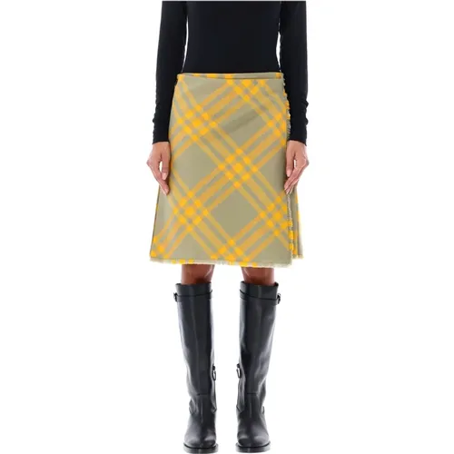 Wool Kilt Skirt , female, Sizes: 2XS - Burberry - Modalova