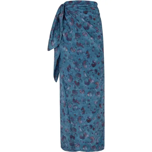 Shrimp, silk stretch skirt island print , female, Sizes: S, L, M, XL, 2XL - Cortana - Modalova