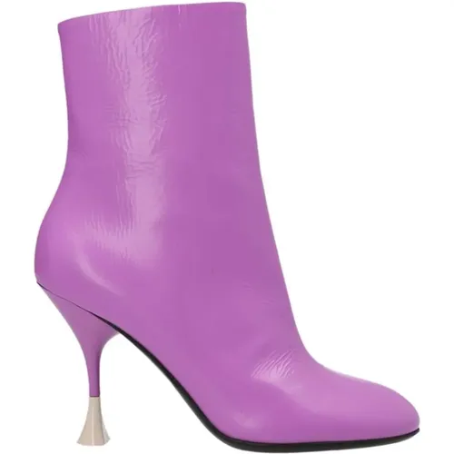 Sculpture Heel Leather Ankle Boots , female, Sizes: 5 UK, 4 UK, 3 UK, 6 UK - 3Juin - Modalova