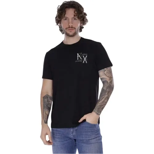 Schwarzes Archimede Herren T-Shirt , Herren, Größe: XL - Armani Exchange - Modalova