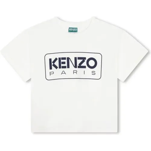 Ivory T-Shirt mit Logo und kurzen Ärmeln - Kenzo - Modalova