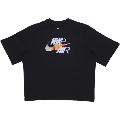 Schwarzes Boxy Tee Sportbekleidung Logo T-shirt , Damen, Größe: XS - Nike - Modalova