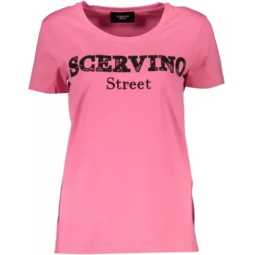 Chic besticktes T-Shirt mit kontrastierenden Details , Damen, Größe: S - Ermanno Scervino - Modalova