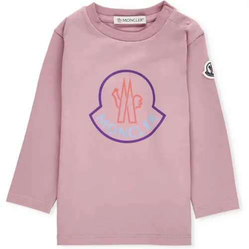 Rosa Baumwoll-T-Shirt für Mädchen - Moncler - Modalova