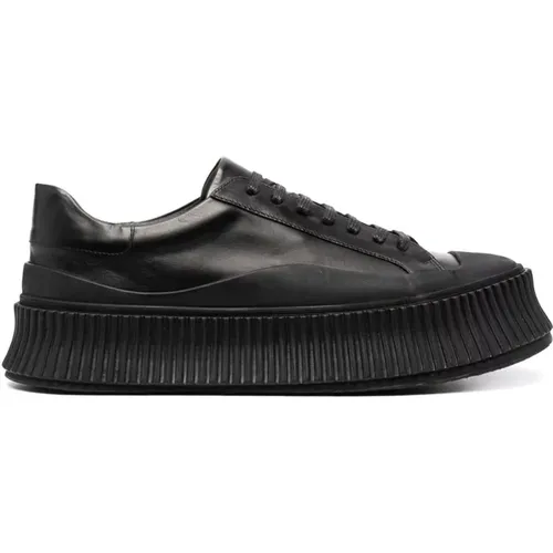 Schwarze Leder Elegante Sneakers - Jil Sander - Modalova