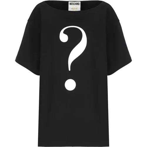 T-shirt with Contrasting Logo , female, Sizes: 2XS, XS, S - Moschino - Modalova