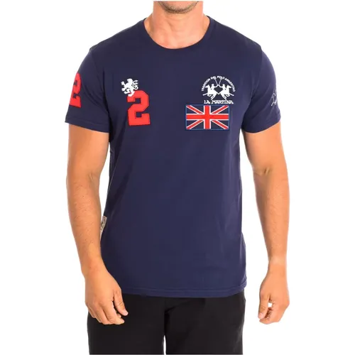 Short Sleeve T-Shirt in Navy , male, Sizes: L - LA MARTINA - Modalova