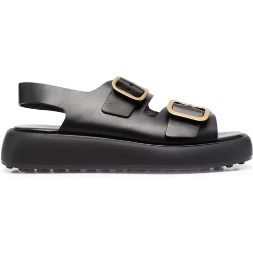 Casual Schwarze Ledersandalen Tod's - TOD'S - Modalova