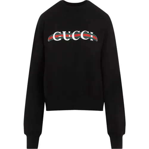 Schwarzer Multicolor Rundhalsausschnitt Pullover - Gucci - Modalova