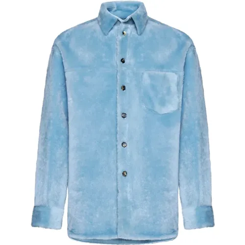 Sheepskin Button-Up Shirt , male, Sizes: M - Marni - Modalova