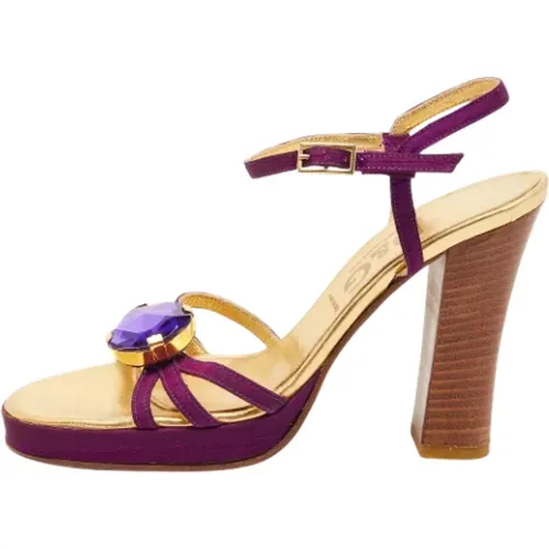 Pre-owned Satin sandals , female, Sizes: 3 UK - Dolce & Gabbana Pre-owned - Modalova