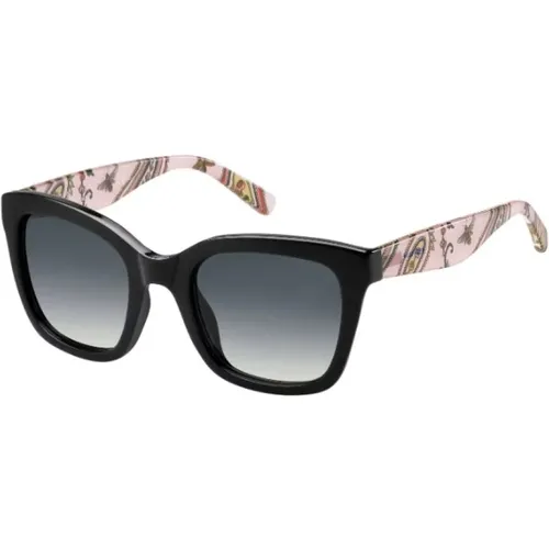 Stylische Sonnenbrille Schwarz/Rosa/Bedruckt Grau Verlauf , Damen, Größe: 50 MM - Tommy Hilfiger - Modalova