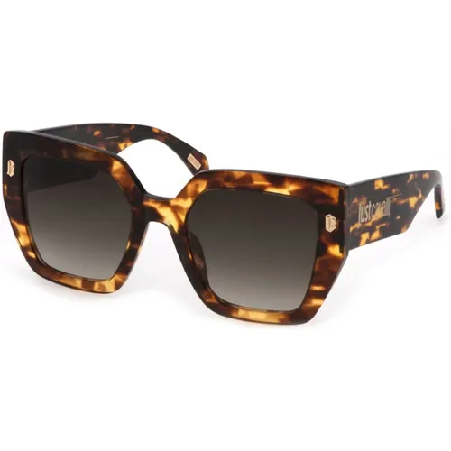 Lila Glänzende Sonnenbrille mit Braunen Gläsern - Just Cavalli - Modalova