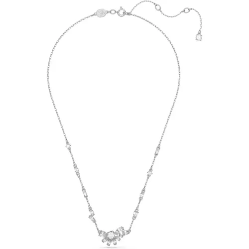 Gema Flower Halskette Silber Weiß , Damen, Größe: ONE Size - Swarovski - Modalova